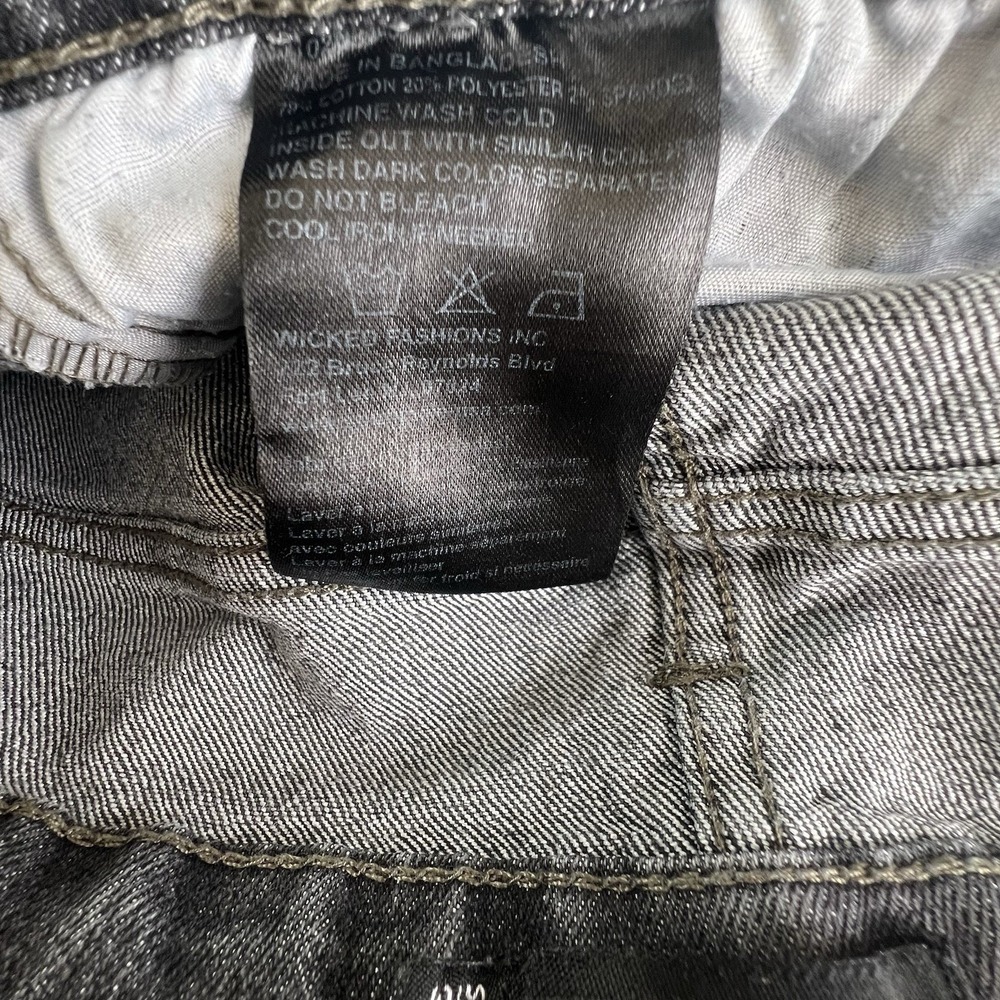 Southpole Mens Skinny Moto Jeans Faded Black Distressed Biker Denim 34x30 - Picture 7 of 10